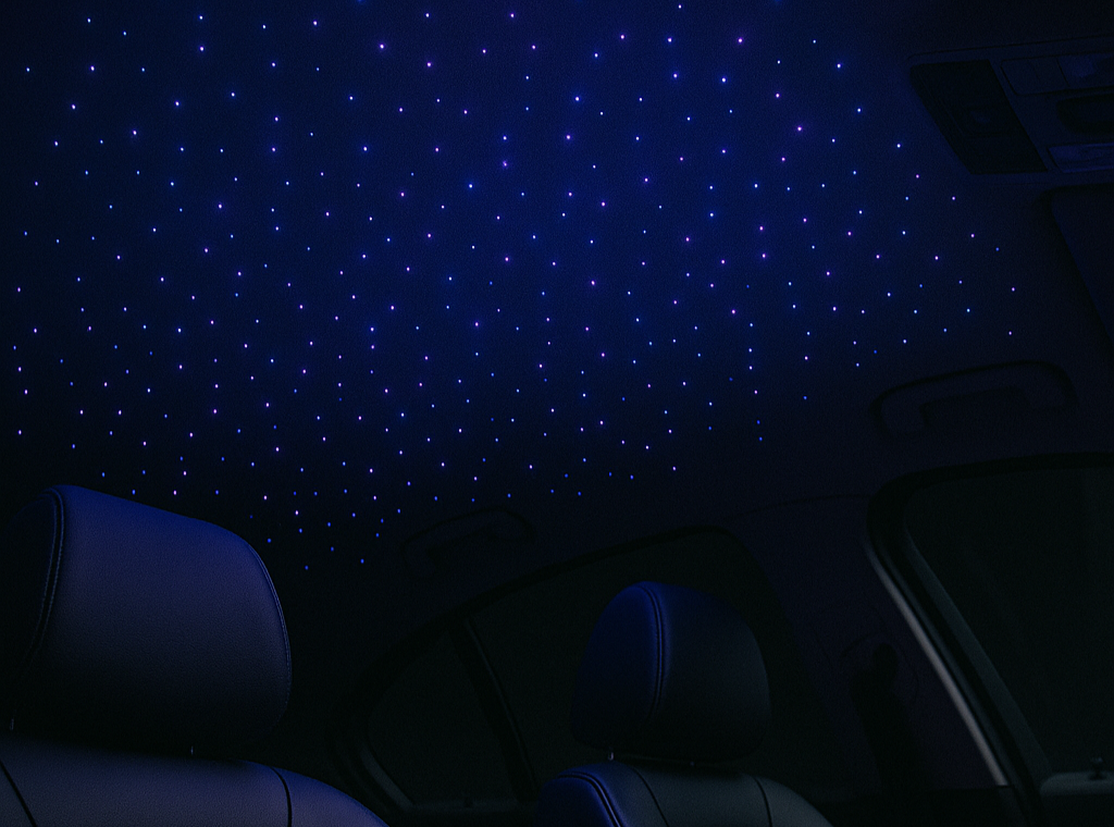 Custom Starlight Headliner in Car Interior